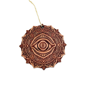 Third Eye Mandala - Cedar Ornament