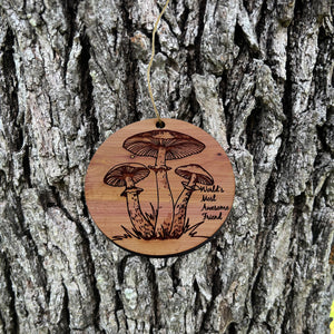 Toadstool Worlds Most Awesome Friend - Cedar Ornament