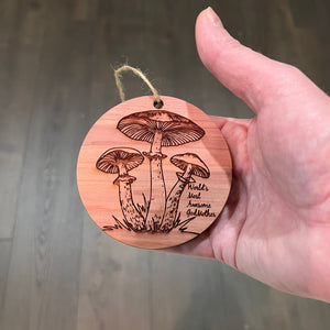 Toadstool Worlds Most Awesome GodMother - Cedar Ornament