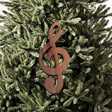 Load image into Gallery viewer, Treble Clef Note - Cedar Ornament