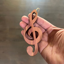 Load image into Gallery viewer, Treble Clef Note - Cedar Ornament