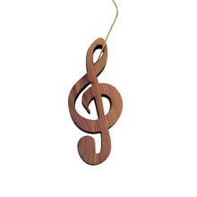 Load image into Gallery viewer, Treble Clef Note - Cedar Ornament