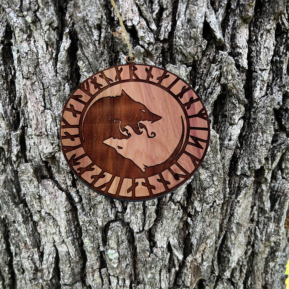 Viking ÚLFHÉÐNAR Wolf Norse Scandinavian - Cedar Ornament