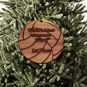 Volleyball 1st Place Worlds most awesome Friend - Cedar Ornament