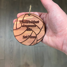 Load image into Gallery viewer, Volleyball 1st Place Worlds most awesome Son - Cedar Ornament