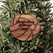 Load image into Gallery viewer, Volleyball Worlds most awesome Aunt - Cedar Ornament