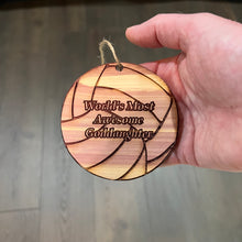 Load image into Gallery viewer, Volleyball Worlds most awesome Goddaughter - Cedar Ornament