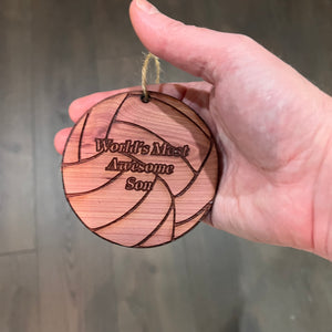 Volleyball Worlds most awesome Son - Cedar Ornament