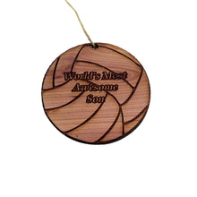 Load image into Gallery viewer, Volleyball Worlds most awesome Son - Cedar Ornament