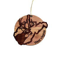 Load image into Gallery viewer, West Virgina Deer Hunter - Cedar Ornament