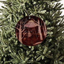 Load image into Gallery viewer, Winter UFO - Cedar ornament