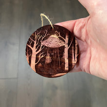 Load image into Gallery viewer, Winter UFO - Cedar ornament