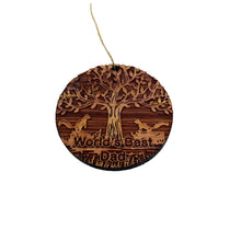 Load image into Gallery viewer, World&#39;s Best Dad Two Squirrels and Tree of Life - Cedar Ornament