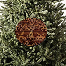 Load image into Gallery viewer, World&#39;s Best Dad Two Squirrels and Tree of Life - Cedar Ornament