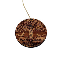 Load image into Gallery viewer, World&#39;s Best Friend Two Squirrels and Tree of Life - Cedar Ornament