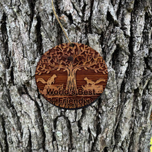 Load image into Gallery viewer, World&#39;s Best Friend Two Squirrels and Tree of Life - Cedar Ornament