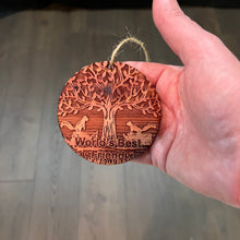 Load image into Gallery viewer, World&#39;s Best Friend Two Squirrels and Tree of Life - Cedar Ornament