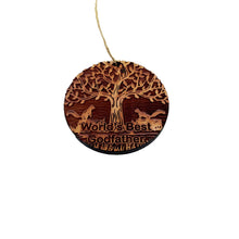 Load image into Gallery viewer, World&#39;s Best Godfather Two Squirrels and Tree of Life - Cedar Ornament