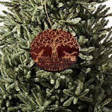 Load image into Gallery viewer, World&#39;s Best Godfather Two Squirrels and Tree of Life - Cedar Ornament