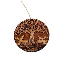 Load image into Gallery viewer, World&#39;s Best Wife Two Squirrels and Tree of Life - Cedar Ornament