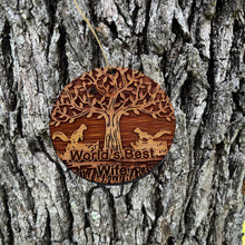 Load image into Gallery viewer, World&#39;s Best Wife Two Squirrels and Tree of Life - Cedar Ornament