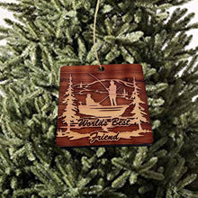 Load image into Gallery viewer, World&#39;s best Friend Fisherman - Cedar Ornament