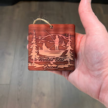 Load image into Gallery viewer, World&#39;s best Friend Fisherman - Cedar Ornament