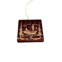 Load image into Gallery viewer, World&#39;s best Mom Fisherman - Cedar Ornament