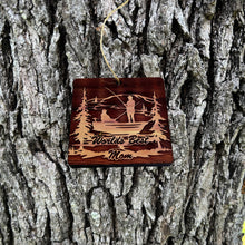 Load image into Gallery viewer, World&#39;s best Mom Fisherman - Cedar Ornament