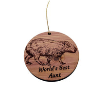 Load image into Gallery viewer, Worlds Best Aunt Capybara - Cedar Ornament