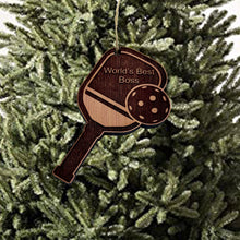 Load image into Gallery viewer, Worlds Best Boss Pickleball - Cedar Ornament