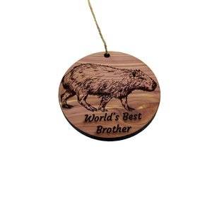 Worlds Best Brother Capybara - Cedar Ornament