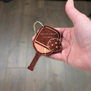 Worlds Best Brother Pickleball - Cedar Ornament