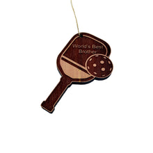 Load image into Gallery viewer, Worlds Best Brother Pickleball - Cedar Ornament