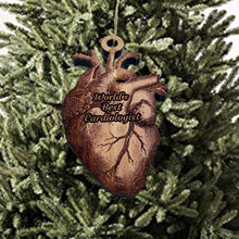 Load image into Gallery viewer, Worlds Best Cardiologist HEART - Cedar Ornament