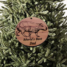 Load image into Gallery viewer, Worlds Best Dad Capybara - Cedar Ornament