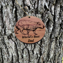 Load image into Gallery viewer, Worlds Best Dad Capybara - Cedar Ornament