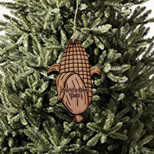 Load image into Gallery viewer, Worlds Best Dad Corn on the cob - Cedar Ornament