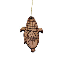 Load image into Gallery viewer, Worlds Best Dad Corn on the cob - Cedar Ornament