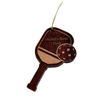 Load image into Gallery viewer, Worlds Best Dad Pickleball - Cedar Ornament