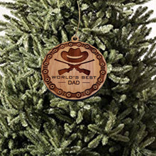 Load image into Gallery viewer, Worlds Best Dad Rifles and chains - Cedar Ornament