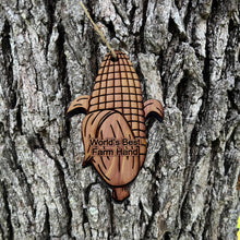 Load image into Gallery viewer, Worlds Best Farm Hand Corn on the cob - Cedar Ornament