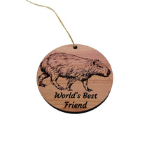 Load image into Gallery viewer, Worlds Best Friend Capybara - Cedar Ornament