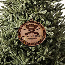 Load image into Gallery viewer, Worlds Best Friend Rifles and chains - Cedar Ornament