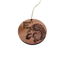 Load image into Gallery viewer, Worlds Best Friend Squirrel and Nut - Cedar Ornament