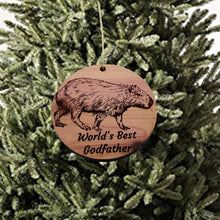 Load image into Gallery viewer, Worlds Best Godfather Capybara - Cedar Ornament