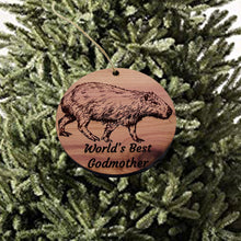 Load image into Gallery viewer, Worlds Best Godmother Capybara - Cedar Ornament