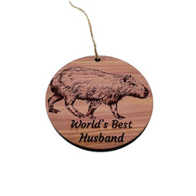 Load image into Gallery viewer, Worlds Best Husband Capybara - Cedar Ornament