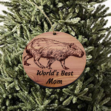 Load image into Gallery viewer, Worlds Best Mom Capybara - Cedar Ornament