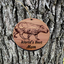 Load image into Gallery viewer, Worlds Best Mom Capybara - Cedar Ornament